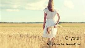  Presentation with cereal - Audience pleasing presentation consisting of happiness-nature-summer-holidays-vacation backdrop and a yellow colored foreground