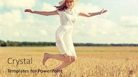  Presentation with cereal - Presentation theme having happiness-nature-summer-vacation background and a yellow colored foreground