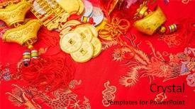  Presentation with good luck - Presentation theme consisting of happiness peace riches and honour background and a red colored foreground