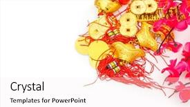  Presentation with good luck - Audience pleasing PPT theme consisting of happiness peace riches and honour backdrop and a white colored foreground