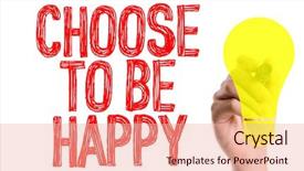  Presentation with marker - Presentation design consisting of happiness philosophy - hand with marker writing background and a lemonade colored foreground