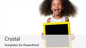  Presentation with cute - PPT theme enhanced with happiness publicit - cute african american small girl background and a white colored foreground