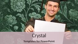  Presentation with wallpaper kopi - Beautiful presentation design featuring happiness publicit - graduate man showing placard backdrop and a  colored foreground