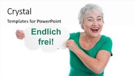  Presentation with happy smiling woman dental health - Presentation theme featuring happiness publicit - happy senior woman holding finally background and a white colored foreground