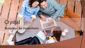  Presentation with view concept of creative logic - Audience pleasing slide set consisting of happiness publicit - high angle view of three backdrop and a coral colored foreground