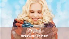  Presentation with beverages - Colorful slide deck enhanced with happiness winter holidays christmas beverages and people concept - smiling young woman in warm clothes with cup over blue lights background backdrop and a coral colored foreground