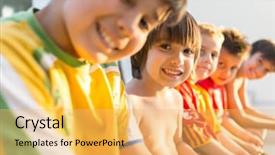  Presentation with limit - Theme enhanced with happiness without limit happy children background and a yellow colored foreground