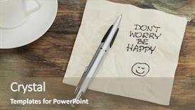  Presentation with dont worry - Audience pleasing theme consisting of happy - a cocktail napkin doodle backdrop and a coral colored foreground