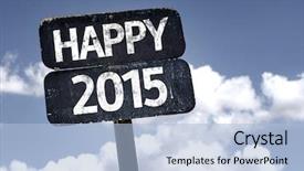  Presentation with happy 30th birthday word cloud - Cool new presentation theme with welcom 2016 - happy 2015 sign with clouds backdrop and a light blue colored foreground