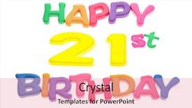  Presentation with 21st birthday - Slides with happy 21st birthday letter blocks background and a coral colored foreground