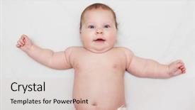  Presentation with happy baby - PPT theme with happy 3 months old baby background and a lemonade colored foreground