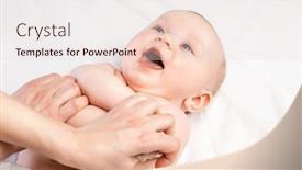  Presentation with massage therapy - Amazing slides having happy-5-month-baby-boy backdrop and a lemonade colored foreground