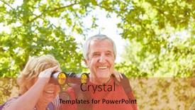  Presentation with senior couple - Slide set consisting of happy-active-senior-couple background and a red colored foreground