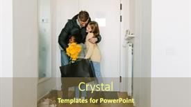  Presentation with meeting - Presentation theme enhanced with happy-adoptive-sisters-meeting background and a tawny brown colored foreground