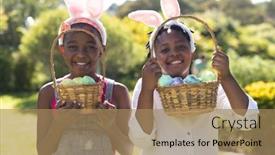  Presentation with sister - PPT layouts with happy-african-american-brother background and a coral colored foreground