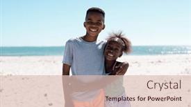  Presentation with sister - Presentation design consisting of happy-african-american-brother background and a lemonade colored foreground