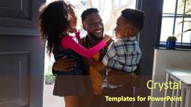  Presentation with african american children - PPT layouts consisting of happy-african-american-children-welcoming background and a tawny brown colored foreground