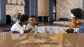 Presentation with african american children - Presentation theme consisting of happy-african-american-children background and a coral colored foreground
