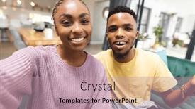  Presentation with living life - Theme having happy-african-american-couple-sitting background and a coral colored foreground