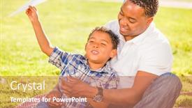  Presentation with father - Theme featuring happy-african-american-father background and a coral colored foreground