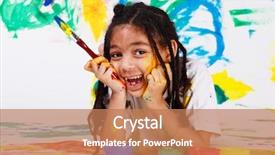  Presentation with african american - Presentation having happy african american girl lying background and a coral colored foreground