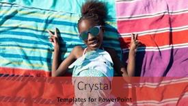  Presentation with picnic - Presentation having happy-african-american-girl background and a  colored foreground