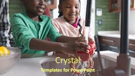  Presentation with slow food - Slide deck consisting of happy-african-american-grandfather and a tawny brown colored foreground