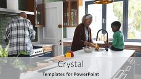  Presentation with african american grandmother - PPT layouts consisting of happy-african-american-grandmother and a light gray colored foreground