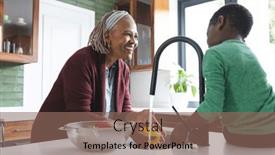  Presentation with african american grandmother - Theme with happy-african-american-grandmother and a violet colored foreground