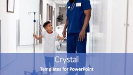  Presentation with african american patient - Presentation theme featuring happy-african-american-male-doctor background and a  colored foreground