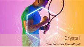  Presentation with hexagon - Slide set with happy-african-american-male-player background and a lemonade colored foreground