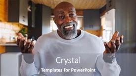  Presentation with nature cabin - Presentation consisting of happy-african-american-man-making background and a gray colored foreground