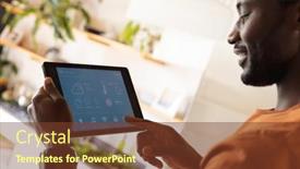  Presentation with forecast - PPT theme enhanced with happy-african-american-man-using background and a tawny brown colored foreground