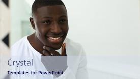  Presentation with home health care - PPT theme enhanced with happy-african-american-man background and a sky blue colored foreground