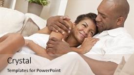  Presentation with married couple - Amazing PPT layouts having happy african american man backdrop and a coral colored foreground