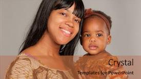  Presentation with african american baby - Beautiful presentation featuring happy african american mother holding backdrop and a red colored foreground
