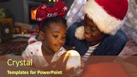  Presentation with teepee - Presentation theme featuring happy-african-american-mother background and a tawny brown colored foreground