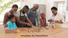  Presentation with generation and african american culture - Cool new slide deck with happy-african-american-parents-cooking backdrop and a coral colored foreground