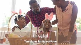  Presentation with lockdown - Slide set with happy-african-american-parents background and a coral colored foreground