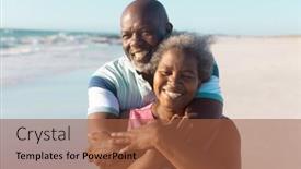  Presentation with romance nature couple - Slide set featuring happy-african-american-senior-man background and a red colored foreground