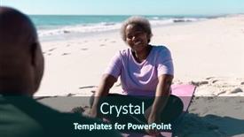  Presentation with happy retirement - PPT layouts featuring happy-african-american-senior-woman background and a forest green colored foreground