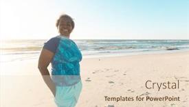  Presentation with happy retirement - PPT theme with happy-african-american-senior-woman background and a lemonade colored foreground