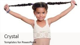  Presentation with african american girl power business - PPT theme having happy african american small girl background and a  colored foreground