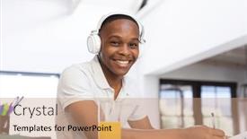  Presentation with home schooling - Slide deck with happy-african-american-teenage-boy background and a coral colored foreground