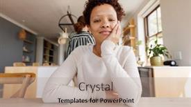  Presentation with quality life - Theme having happy-african-american-woman-having background and a mint green colored foreground