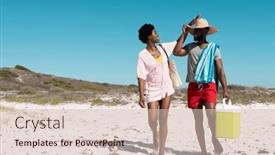  Presentation with togetherness - Presentation theme with happy-african-american-woman-touching background and a lemonade colored foreground