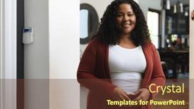  Presentation with happy life - Presentation enhanced with happy-african-american-woman background and a tawny brown colored foreground