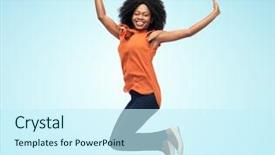  Presentation with african ethnicity - Amazing slide set having happy african american young woman backdrop and a  colored foreground