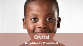  Presentation with black child - Slide set consisting of happy african black child smiling background and a coral colored foreground