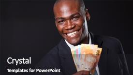  Presentation with old map south africa - Colorful presentation theme enhanced with happy african businessman with south backdrop and a dark gray colored foreground